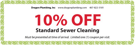 10 percent off standard sewer cleaning