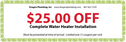 $25 off water heater installation