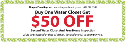 Buy One Water closet get 50 bucks off second water closet and free home inspection